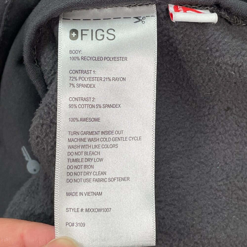 Figs On Shift Fleece Jacket Men's Size Medium Full Zip MXXOW1007 - Picture 6 of 9